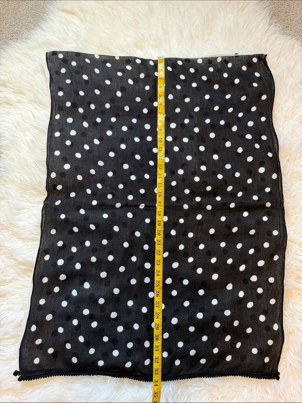 Black and White polka dot scarf - Picture 8 of 16